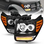 AmeriLite Black Projector Headlights CCFL Halo for Dodge Nitro - Passenger and Driver Side