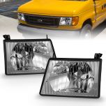 AmeriLite Van Crystal Headlights For Ford Econoline - Passenger and Driver Side