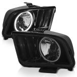 AmeriLite Smoke Intense LED Halo Headlights Pair for Ford Mustang 2005-2009 - Passenger and Driver Side
