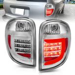AmeriLite C-Type LED Tube Chrome Replacement Tail Light Assembly for 2004-2007 Dodge Grand Caravan for Chrysler Town & Country - Driver and Passenger Side