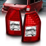 AmeriLite Red/Clear LED Replacement Brake Taillights Set For 05-08 Dodge Magnum - Passenger and Driver Side