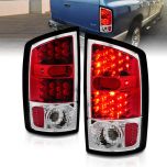 AmeriLite Crystal Red Housing LED Replacement Tail lights Set For 2002-2006 Dodge Ram Pickup Truck - Passenger and Driver Side