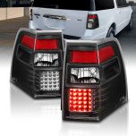 AmeriLite Black LED Replacement Brake Tail Lights Set For Ford Expedition - Passenger and Driver Side