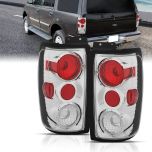 AmeriLite Chrome Replacement Brake Tail Lights Set For 1997-2002 Ford Expedition - Passenger and Driver Side