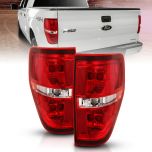 AmeriLite Red/Clear Brake Rear Direct OE Replacement Tail Lights For 2009-2014 Ford F150 F-150 - Passenger and Driver Side