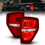 AmeriLite Red/Clear LED Bar Replacement Brake Tail lights Set For Ford F-150 - Passenger and Driver Side