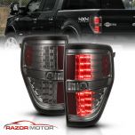 AmeriLite Smoke LED Replacement Brake Tail Lights Set For 09-14 Ford F-150 - Passenger and Driver Side