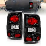 AmeriLite Black Euro Replacement Tail Lights For Ford F-150 - Passenger and Driver Side