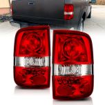 AmeriLite Red/Clear Euro Tail Lights For Ford F-150 - Passenger and Driver Side