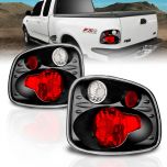 AmeriLite Black Euro Tail Lights For Ford F-Series Flare Side - Passenger and Driver Side