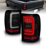 AmeriLite for 2001-2011 Ford Ranger C-Type LED Tube Dark Black Replacement Brake Tail Lights - Passenger and Driver Side