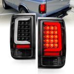 AmeriLite for 1993-1997 Ford Ranger Black C-Type LED Tube Replacement Taillight Set - Passenger and Driver Side