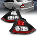 AmeriLite 2 Door L.E.D Taillights Black For Honda Civic - Passenger and Driver Side