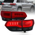 AmeriLite Red/Smoke/Black LED Bar LED Brake Turn Signal Tail lights Set For 2014-2017 Jeep Grand Cherokee (4 pcs) - Passenger and Driver Side