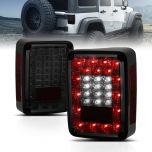 AmeriLite Smoke LED Tail Lights For Jeep Wrangler - Passenger and Driver Side (Pair)