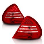 AmeriLite L.E.D Taillights Red/Clear For Mitsubishi Mirage - Passenger and Driver Side