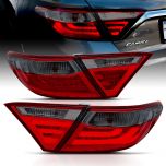 AmeriLite Red Smoke LED Parking Light Bar LED Brake Tail Lights Pair For 2015-2016 Toyota Camry 4Dr Sedan