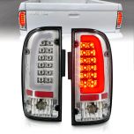 AmeriLite for 1995-2000 Toyota Tacoma C-Type LED Tube Crystal Chrome Replacement Tail Light - Driver and Passenger Side