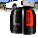 AmeriLite for 1995-2000 Toyota Tacoma C-Type LED Tube Smoke Black Replacement Tail Light - Driver and Passenger Side