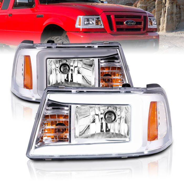 AmeriLite Smoke Replacement Headlights Corner Turn Signal Set For 94-98 Ford Mustang Passenger and Driver Side 