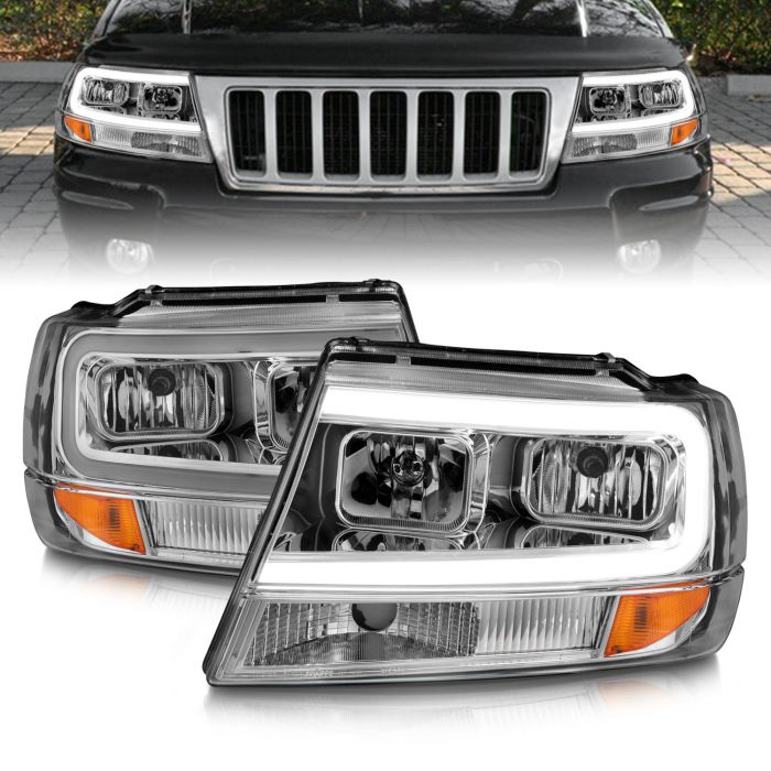 AmeriLite 1999-2004 Replacement Brake Tail Lights for Jeep Grand Cherokee Passenger and Driver Side 