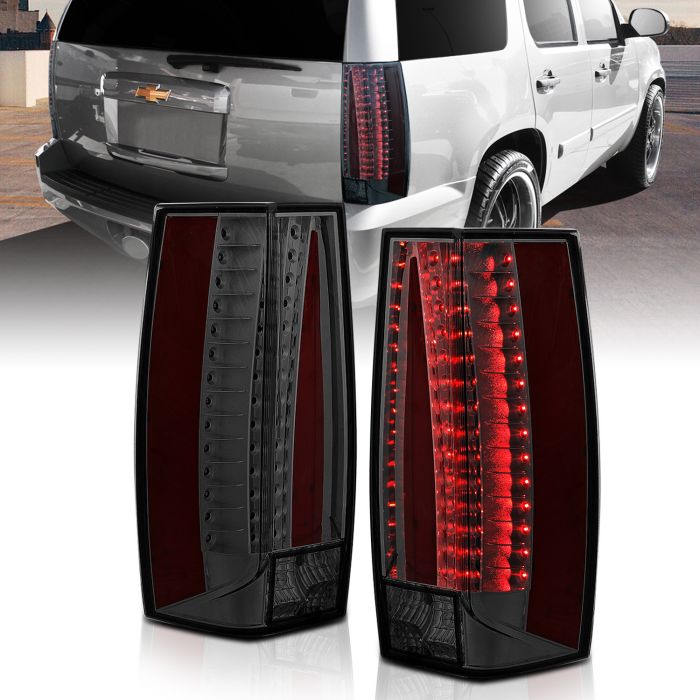 Autozensation For Chevy Suburban Tahoe/GMC Yukon Denali XL Red/Clear LED Tail Lights Pair 