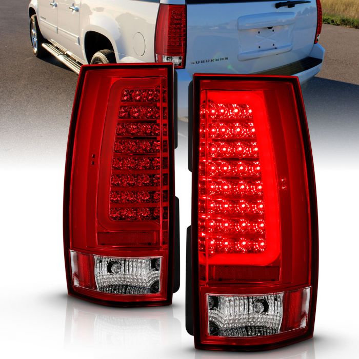 Tahoe AmeriLite Red Replacement Tail Light Housing Set for Chevy GMC Full-Size Silverado Yukon Sierra 