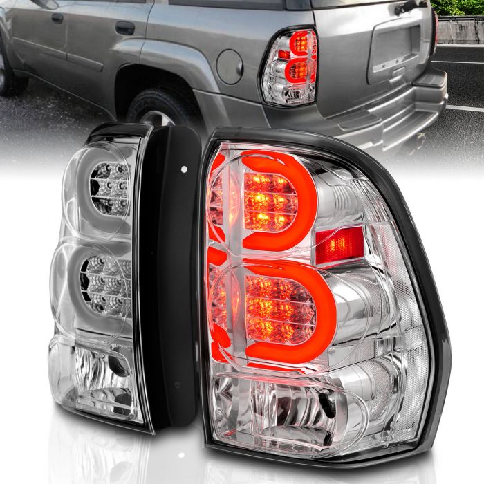 For Chevy Trailblazer SUV Red Clear Rear Tail Light Brake Lamps Taillamps Replacement Pair Left Right 