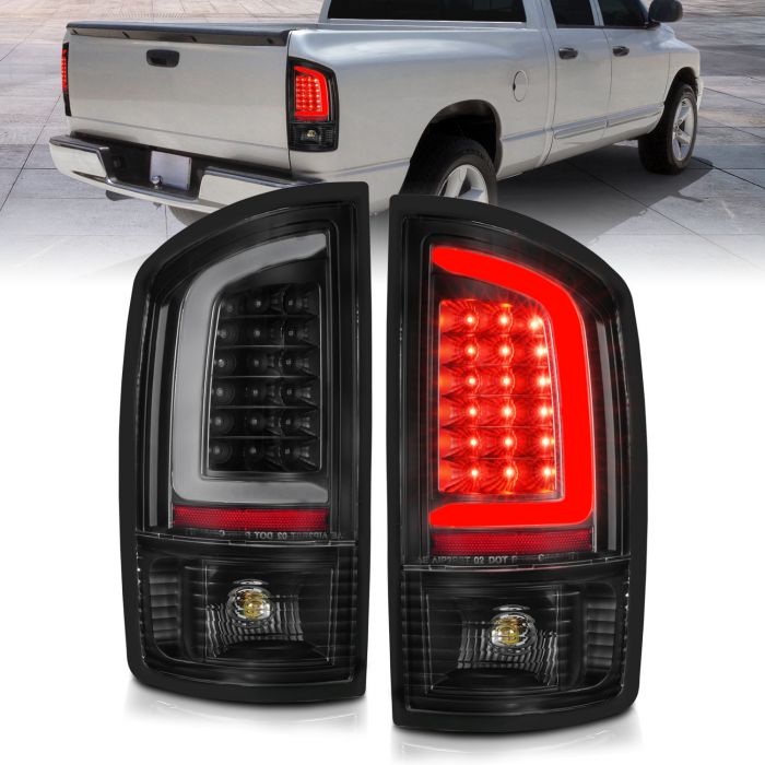 Black 2002-2006 Dodge Ram 1500 2500 3500 LED Tail Lights Brake Lamps Left+Right