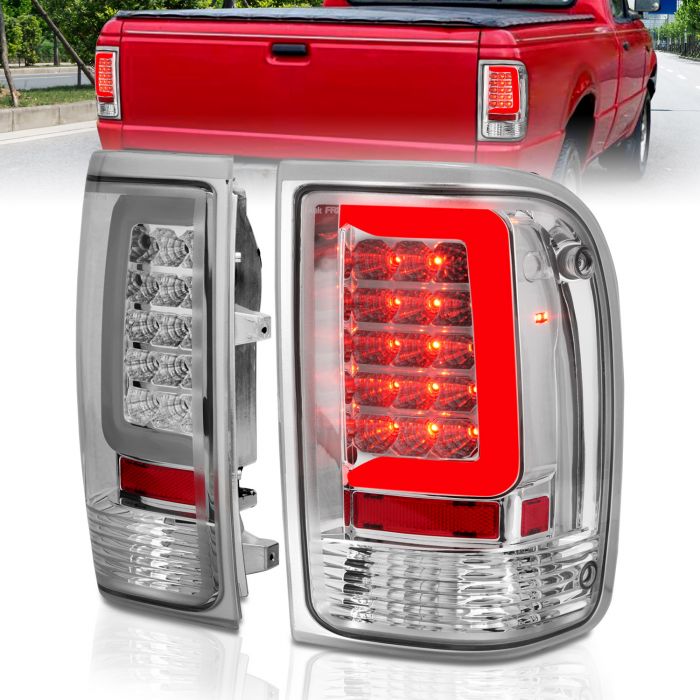 ACANII For Red Smoke 1993-1997 Ford Ranger Tail Lights Lamps Aftermarket 93-97 Left+Right 