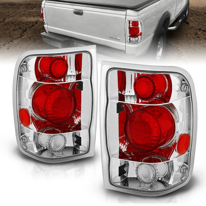 For Ford Ranger Pickup Truck Dark Red Rear Tail Lights Brake Lamps Turn Signal Replacement Left+Right 